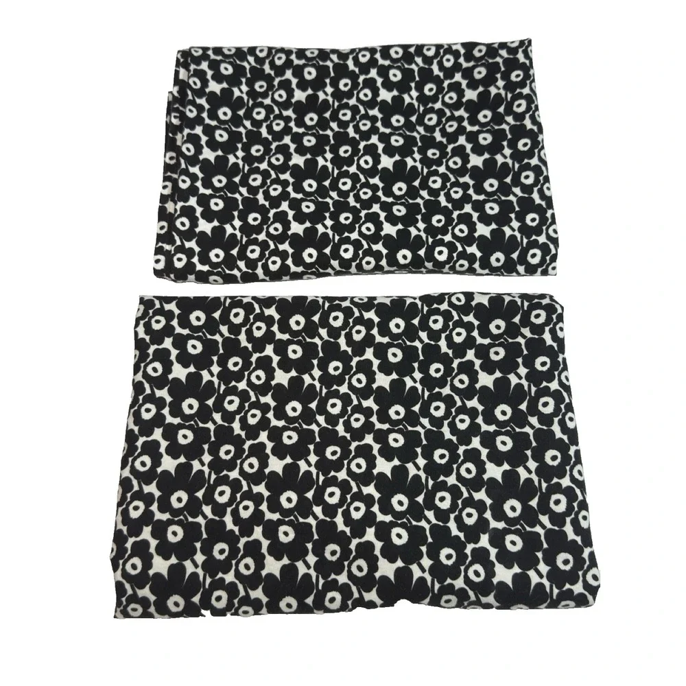Marimekko Pillowcase Set Unikko KING Black White Floral Cotton